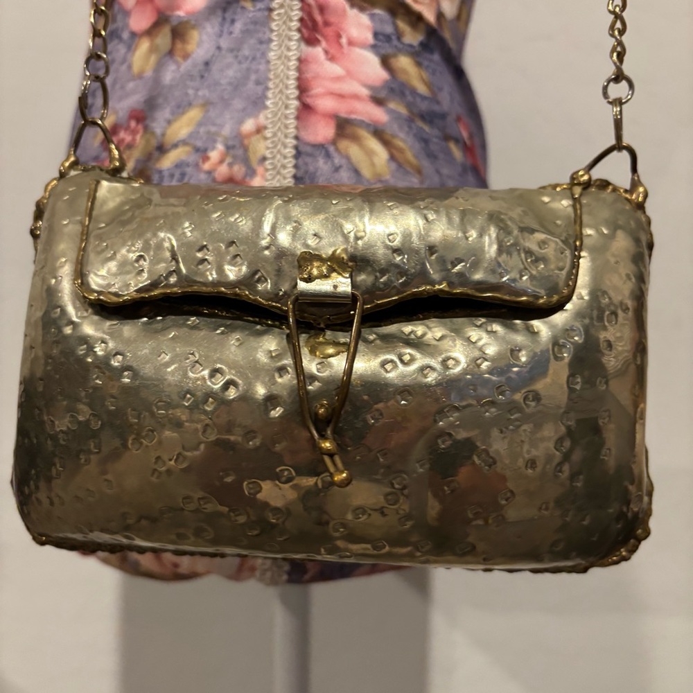 Vintage Mexican mixed metal copper brass shoulder bag - Picture 8 of 16